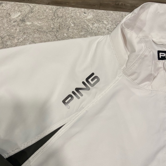 Ping Men's White and Gray 1/4 Zip Golf Windbreaker-Large - Picture 5 of 10
